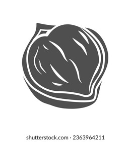 walnut icon of glyph style design vector template