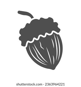 walnut icon of glyph style design vector template