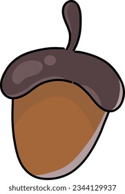 Walnut icon isolated, Cute cartoon, Vector illustration