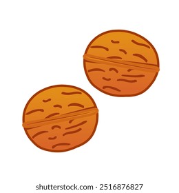 Walnut icon isolated on white background. Vector Illustration.