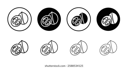 Walnut icon line art vector