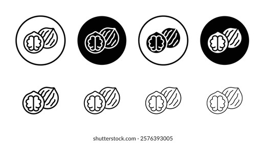 Walnut icon logo sign set vector outline