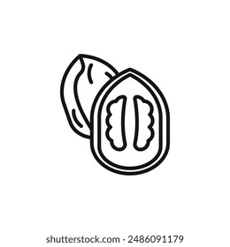 Walnut icon logo sign vector outline