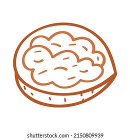 Walnut. Icon outline illustration on white background.