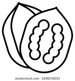 Ícone de noz Contornar marca de logotipo isolada