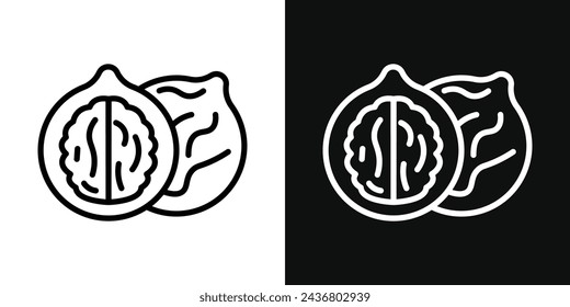 Walnut Icon Set. Vector Illustration