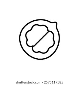 walnut icon Simple outline illustration