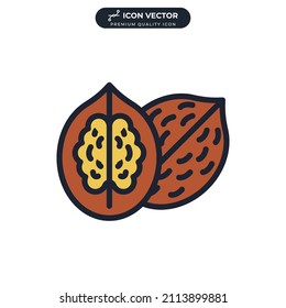 Walnut icon symbol template for graphic and web design collection logo vector illustration