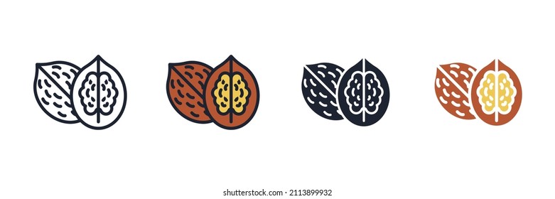 Walnut icon symbol template for graphic and web design collection logo vector illustration