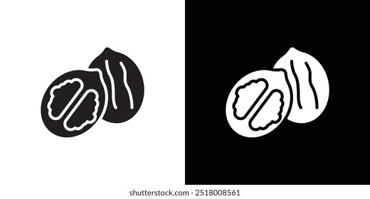 Walnut icon Vector flat thin line illustration