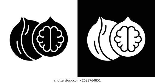 Ícone de noz vetor, ilustração de logotipo sólido, pictograma