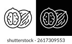 Walnut icon vector for web and mobile app. Symbol isolated.