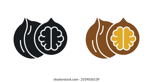 Walnut icons in black and colored version