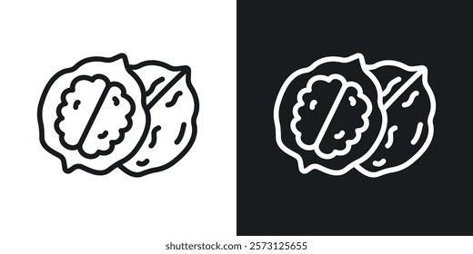 Walnut icons set vectors on white background.