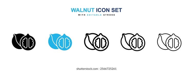 Walnut icons vector collection pack.