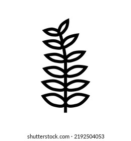 walnut leaf line icon vector. walnut leaf sign. isolated contour symbol black illustration