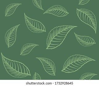 Walnut Leaves Seamless Vector Texture