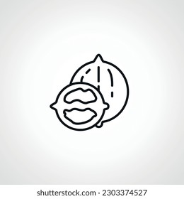 Walnut line icon. Walnut web linear icon.