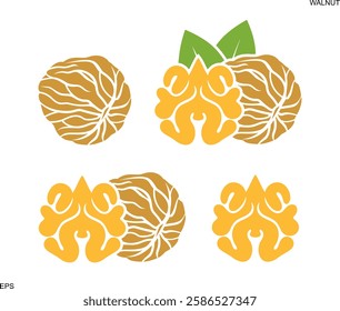 Walnut logo. Isolated walnut on white background