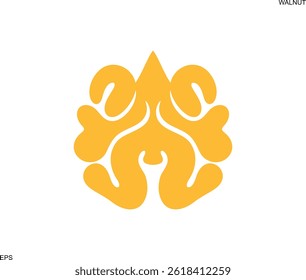 Logotipo da noz. Noz isolada sobre fundo branco