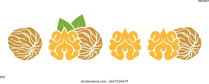 Logotipo da noz. Noz isolada sobre fundo branco
