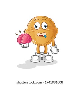 walnut no brain vector. cartoon character