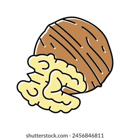 walnut nut color icon vector. walnut nut sign. isolated symbol illustration