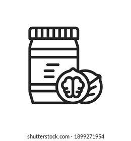 Walnut paste color line icon. Isolated vector element. Outline pictogram for web page, mobile app, promo