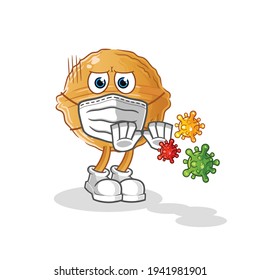 viñeta de virus de rechazo de nueces. vector de mascota de dibujos animados