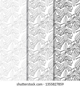 walnut seamless floral pattern hand drawn 