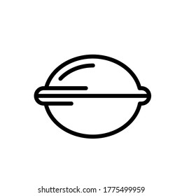 Walnut sideview simple black and white outline icon. Flat vector illustration. Isolated on white background.