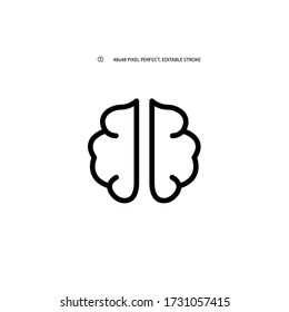 Walnut simple line icon vector illustration. Editable stroke. 48x48 Pixel Perfect.