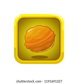 Walnut vector illustration Icon with frame