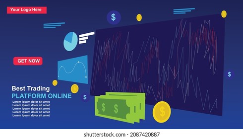 walpaper design cryptocureency illustration landing page