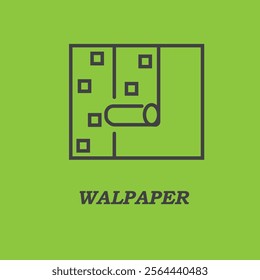 Walpaper minimal vector line icon on 3D button isolated Premium Vector