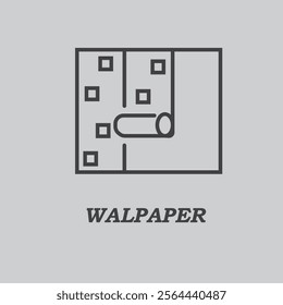 Walpaper minimal vector line icon on 3D button isolated Premium Vector