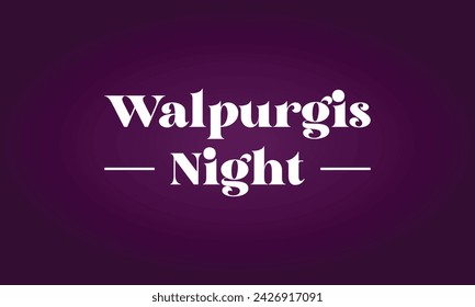 Walpurgis Night Text With Gradient Background Design