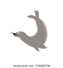 Walrus Animal Cartoon Vector Illustration

