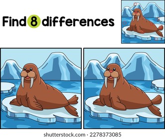 Walrus Animal Encuentra Las Diferencias