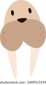 Walrus Animal Head Vector Illustration