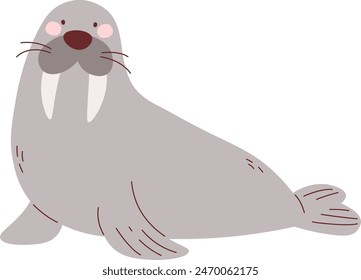 Walrus Animal Icon Vector Illustration