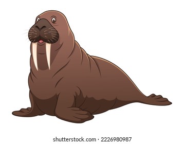 Color de la ilustración para animales de Walrus Cartoon