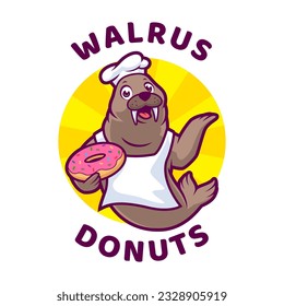 WALRUS CARTOON CHARACTER MASCOT DESIGN