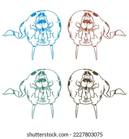Walrus Cartoon Character Vector Illustration. Arctic Walrus
