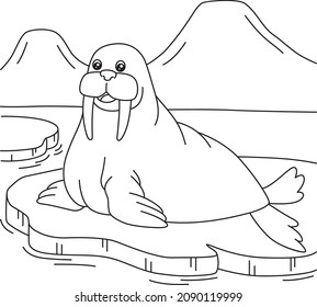 Walrus Coloring Page for Kids