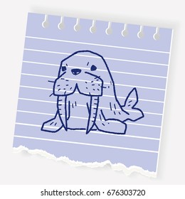 walrus doodle