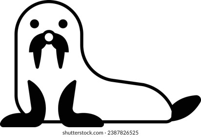 Walrus or earless seal Concept, Elephant seals vector icon design, Winter Game Element symbol, Snowboard Equipment Sign, competitive sports activity stock illustration