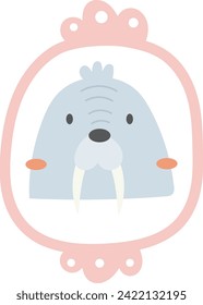 Ilustración del vector de retrato de Walrus Face