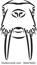 Walrus head caligraphy style