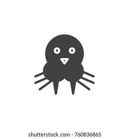 Walrus head icon vector, filled flat sign, solid pictogram isolated on white. Sea lion animal symbol, logo illustration.